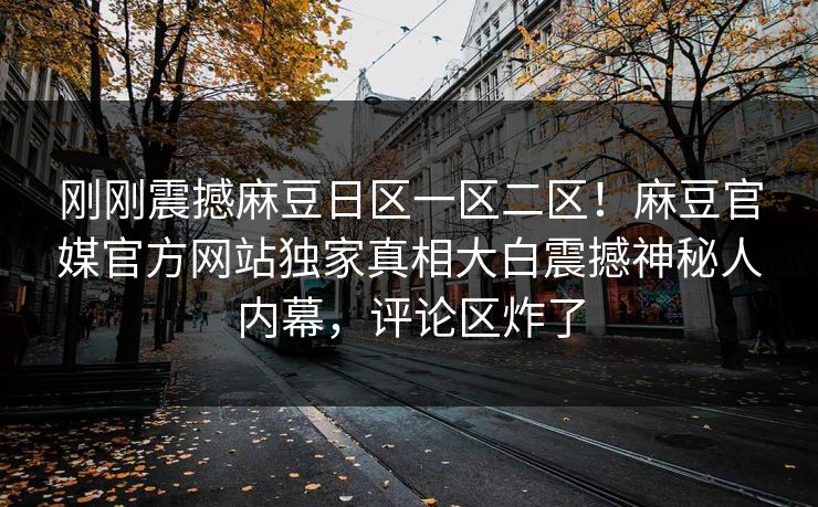 刚刚震撼麻豆日区一区二区！麻豆官媒官方网站独家真相大白震撼神秘人内幕，评论区炸了
