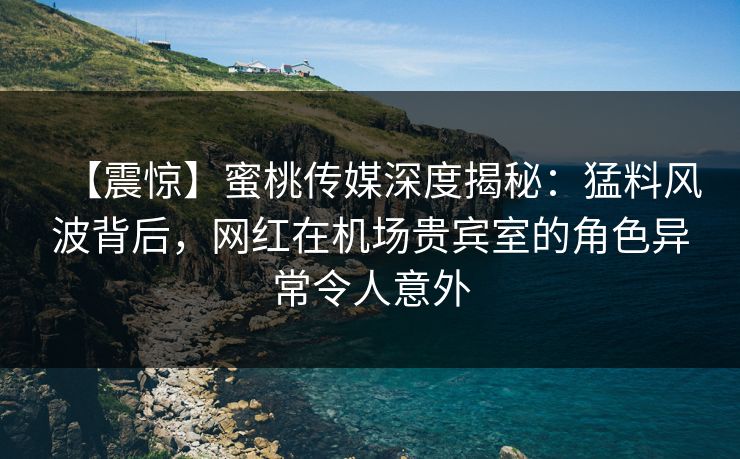【震惊】蜜桃传媒深度揭秘：猛料风波背后，网红在机场贵宾室的角色异常令人意外
